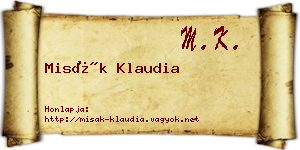 Misák Klaudia névjegykártya